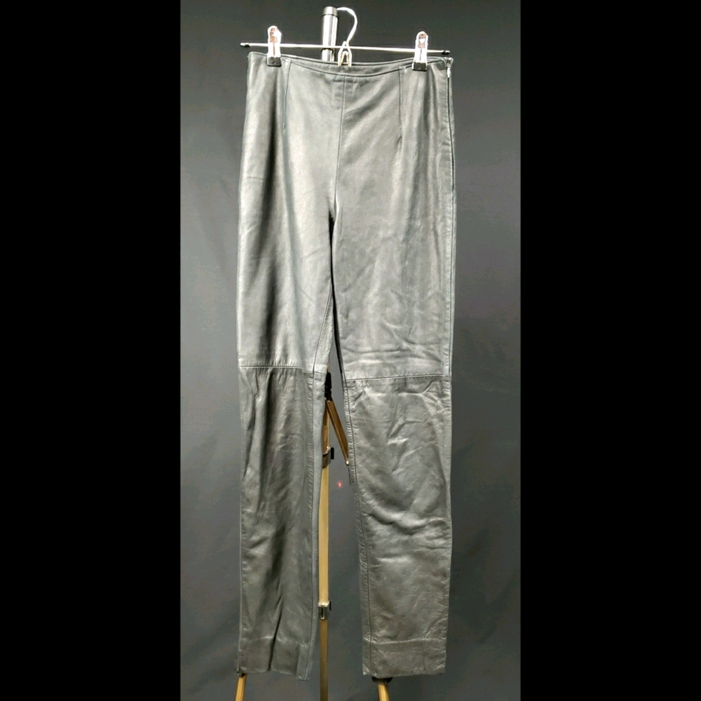 Neto Black Lambskin Leather Pants
